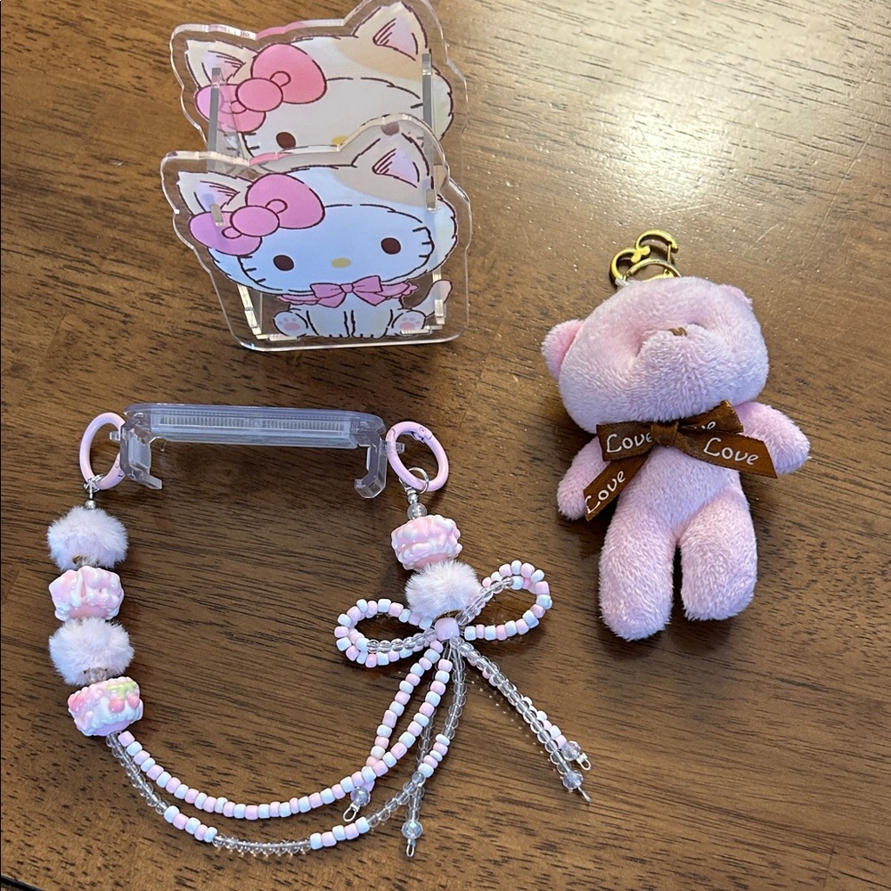 Cute Pink Accessories Set